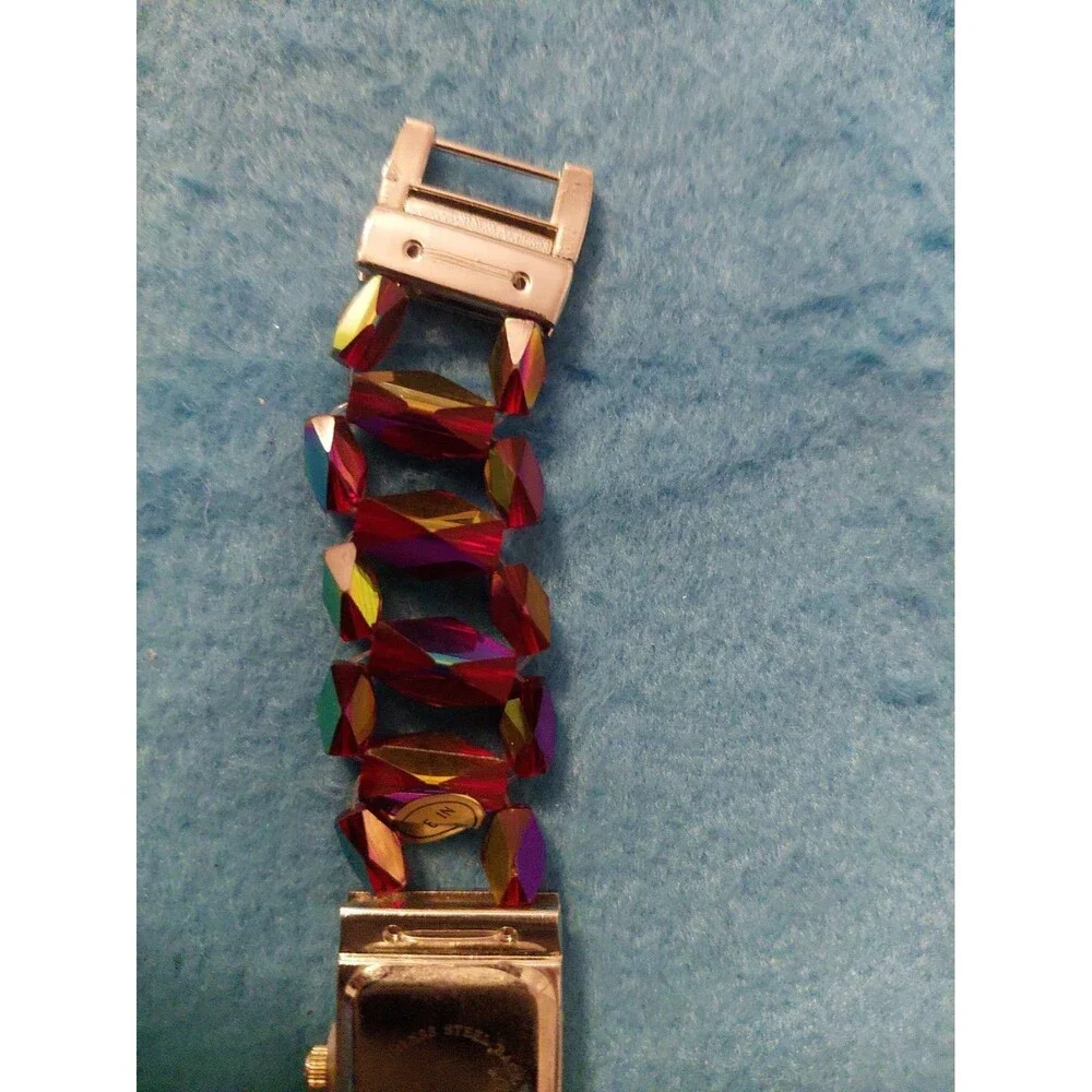 Pink Iridescent Beaded NEW NARMI WOMENS WATCH With Removable Extension